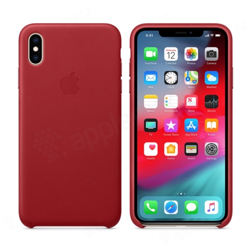 Originální kryt pro Apple iPhone Xs Max - kožený - červený