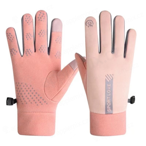 Športové rukavice na ovládanie dotykových zariadení - dámske - ružové