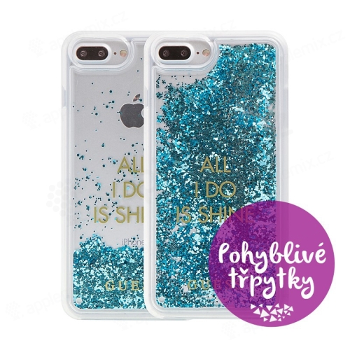 Kryt GUESS Shine pro Apple iPhone 6 Plus / 6S Plus / 7 Plus / 8 Plus - plastový - glitter / modré třpytky