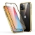 Kryt LUPHIE pre Apple iPhone 13 Pro - 360° ochrana - kov / sklo - zlatý