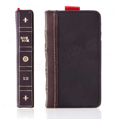 Ochranné pouzdro ve stylu staré knihy a peněženka v jednom pro Apple iPhone 4 / 4S