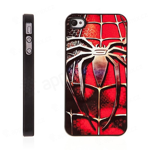 Plastový kryt s hliníkovým povrchem pro Apple iPhone 4 / 4S - Spiderman