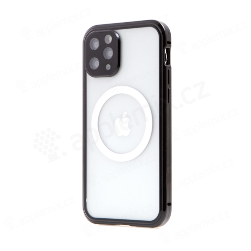 Kryt pro Apple iPhone 11 Pro - magnetické uchycení - podpora MagSafe - skleněný / kovový - černý