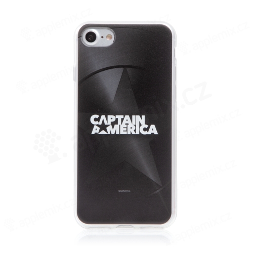 Kryt MARVEL pre Apple iPhone 7 / 8 / SE (2020) / SE (2022)- Captain America - gumový - čierny