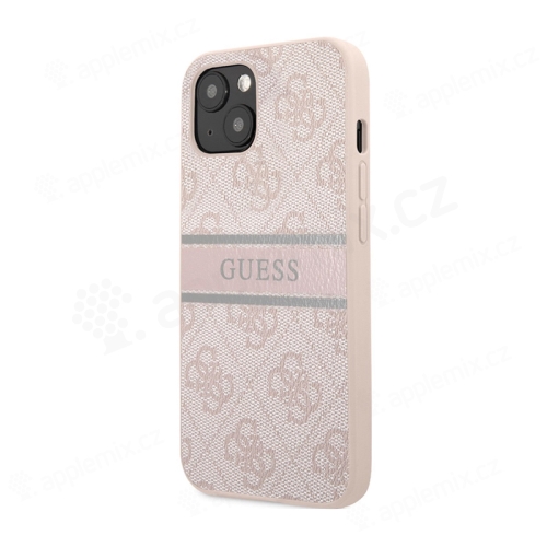 Kryt GUESS 4G Stripe pre Apple iPhone 13 mini - guma / umelá koža - ružový