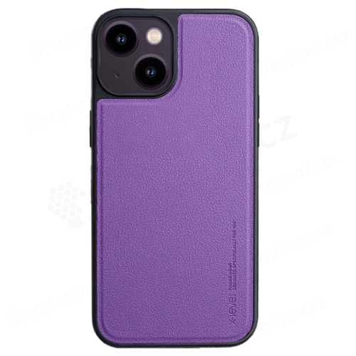 Kryt X-LEVEL pro Apple iPhone 15 - podpora MagSafe - gumový / umělá kůže - fialový