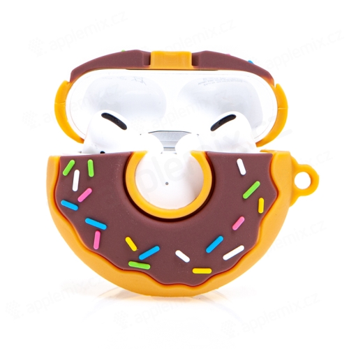 Puzdro / obal pre Apple AirPods Pro - silikónové - čokoládový donut