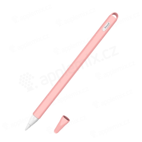 Puzdro pre Apple Pencil 2 - remienok + kryt - silikónové - ružové