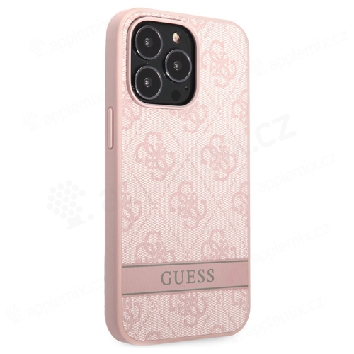 Kryt GUESS 4G Stripe pro Apple iPhone 13 Pro - umělá kůže - růžový