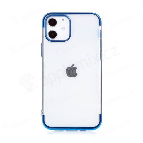 Kryt FORCELL Electro pro Apple iPhone 12 / 12 Pro - gumový - průhledný / modrý