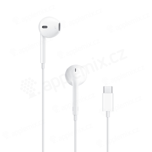 Originálne slúchadlá Apple EarPods s USB-C - slúchadlá s ovládaním a mikrofónom - biele