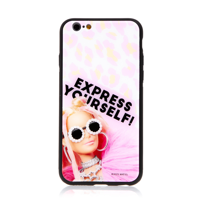 Kryt BARBIE pro Apple iPhone 6 / 6S - Express Yourself - skleněný - růžový; MTPCBARBIE20508