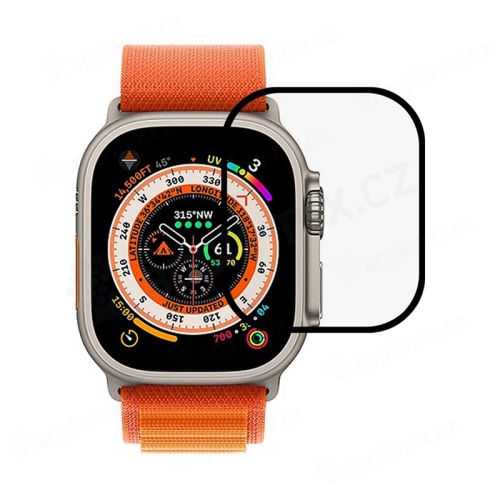Tvrzené sklo (Tempered Glass) RURIHAI pro Apple Watch Ultra 49mm - černý okraj - 2,5D