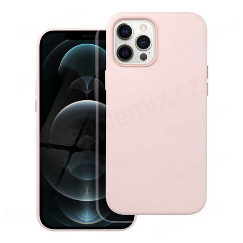 Kryt pre Apple iPhone 12 Pro - Podpora MagSafe - umelá koža - pieskovo ružový
