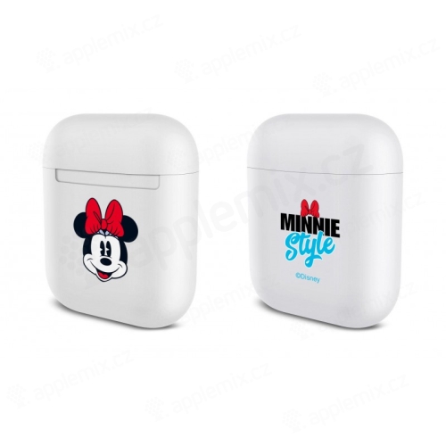 Pouzdro / obal DISNEY pro Apple Airpods - plastové - bílé - Minnie style