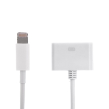 Redukce Lightning konektor / 30pin konektor pro Apple iPhone / iPad / iPod - bílá - 15cm