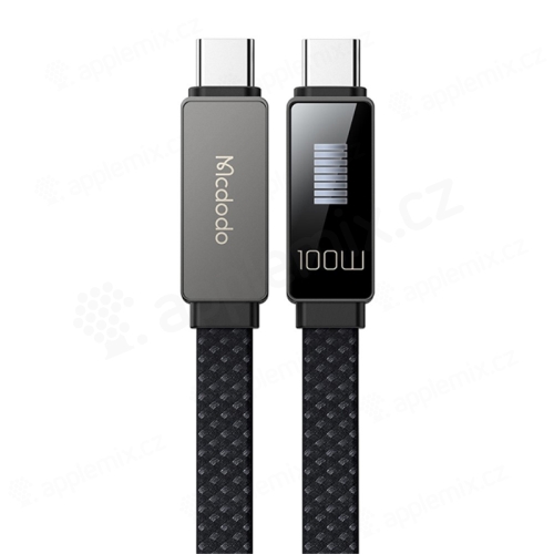 Synchronizačný a nabíjací kábel MCDODO - USB-C / USB-C - 100 W - LED displej - 1,2 m - čierny
