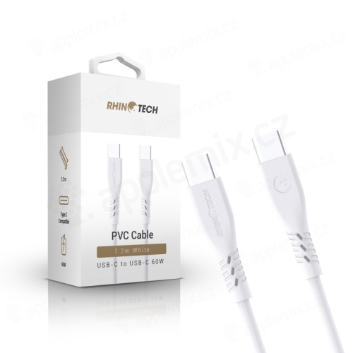 Synchronizační a nabíjecí kabel RHINOTECH - USB-C / USB-C - 1,2m - bílý