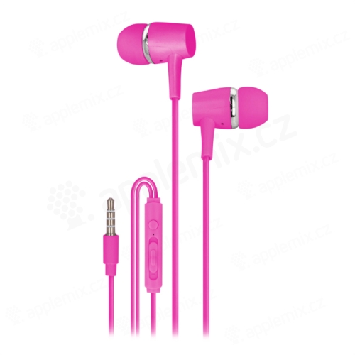 Sluchátka SETTY s mikrofonem pro Apple iPhone / iPad a další - špunty - 3,5mm jack - růžová