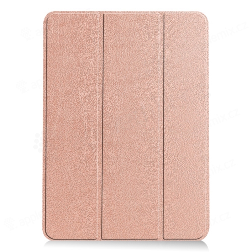 Pouzdro pro Apple iPad Air 11" (2024) / Air 4 / 5 - stojánek - umělá kůže - Rose Gold růžové