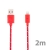 Synchronizačný a nabíjací kábel Lightning pre Apple iPhone / iPad / iPod - Šnúrka na zavesenie - Červený - 2 m