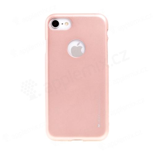 Kryt MERCURY Jelly pro Apple iPhone 7 / 8 (2020) / SE (2022)  - výřez pro logo - gumový - Rose Gold růžový