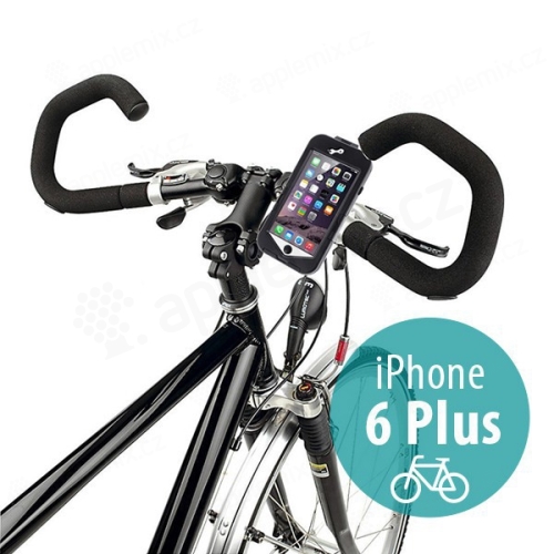 Puzdro pre Apple iPhone 6 Plus / 6S Plus s 360° otočným držiakom na bicykel - vodotesný plast a silikón - čierne
