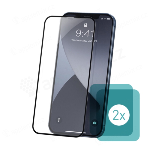 Tvrzené sklo (Tempered Glass) BASEUS pro Apple iPhone 12 mini - přední - 2,5D - čiré - 0,23mm - 2 kusy