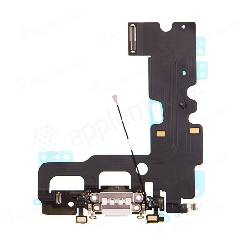 Napájecí a datový konektor s flex kabelem + GSM anténa + mikrofony pro Apple iPhone 7 - černý