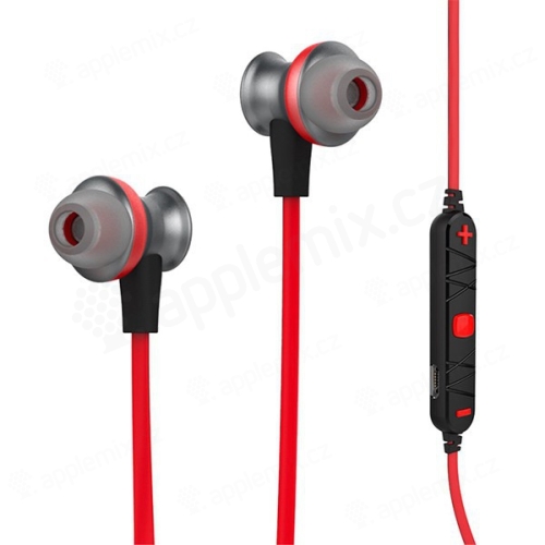 Bezdrátová sluchátka HOCO + ovládání a mikrofon pro Apple a další zařízení - červeno-černá