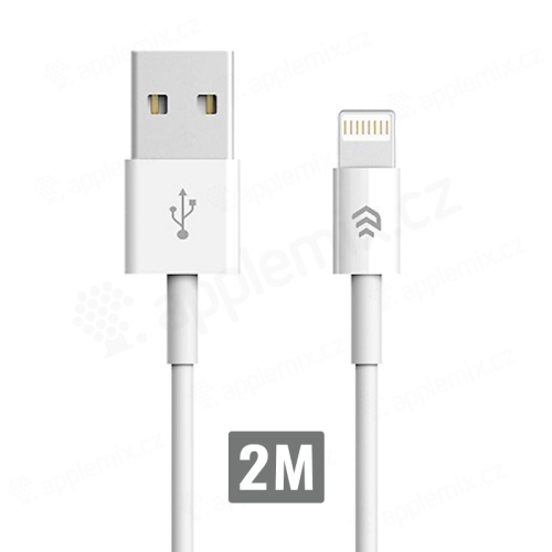 DEVIA Lightning synchronizačný a nabíjací kábel pre Apple iPhone / iPad / iPod - biely - 2 m