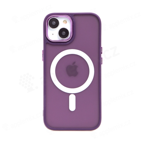 Kryt pre Apple iPhone 15 - Podpora MagSafe - plast / silikón - fialový