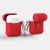 Pouzdro / obal pro Apple AirPods - silikonové - odolné - poutko na zavěšení + karabina - červené