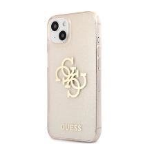 Kryt GUESS 4G pro Apple iPhone 13 - 4G logo + třpytky - plastový / gumový - zlatý