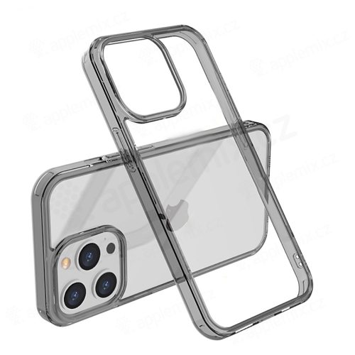 Kryt pre Apple iPhone 13 Pro Max - Ochrana objektívu - Sklo / guma - Priehľadný / Sivý