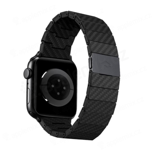 Řemínek PITAKA pro Apple Watch 45mm / 44mm / 42mm - karbonový - černý