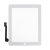 Dotykové sklo (dotyková obrazovka) pre Apple iPad 4.gen. - namontované - Home Button + držiak fotoaparátu - biele - kvalita A