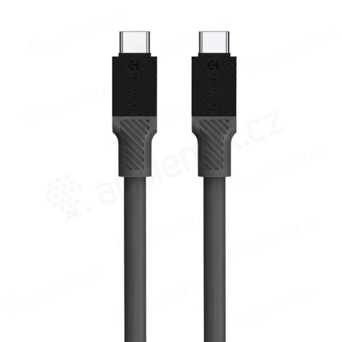Synchronizačný a nabíjací kábel TACTICAL Fat Man - USB-C / USB-C Strong - silikónový - 1 m - sivý