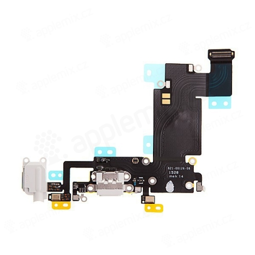 Napájací a dátový konektor s flexom + audio konektor + GSM anténa + mikrofóny pre Apple iPhone 6S Plus - biely - kvalita A+