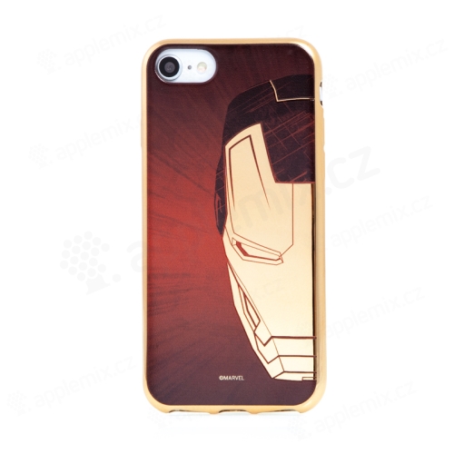 Kryt MARVEL Luxury pro Apple iPhone 6 / 6S / 7 / 8 / SE (2020) / SE (2022) - gumový - červený / zlatý - Iron Man