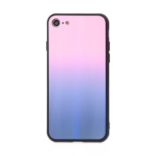 Kryt pro Apple iPhone 7 / 8 / SE (2020) / SE (2022) - sklo / guma - růžový / černý