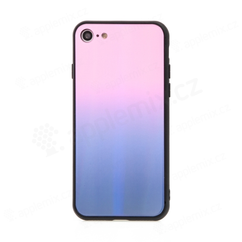 Kryt pre Apple iPhone 7 / 8 / SE (2020) / SE (2022) - sklo / guma - ružový / čierny