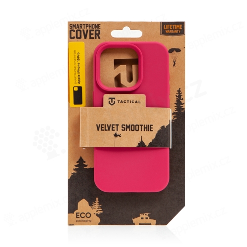 Kryt TACTICAL Velvet Smoothie pre Apple iPhone 15 Pro - príjemný na dotyk - silikónový - bordový