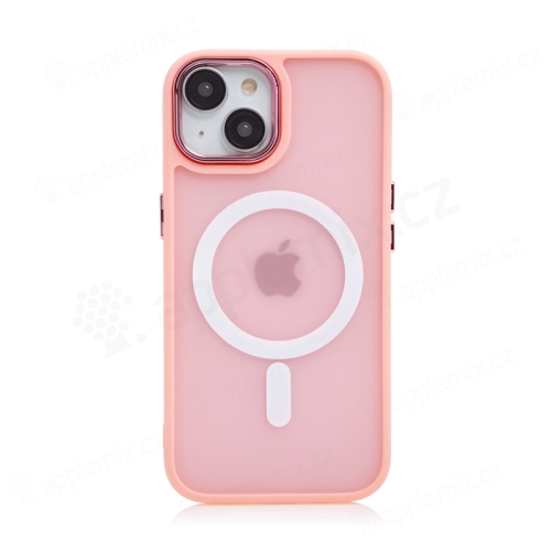 Kryt pro Apple iPhone 15 - podpora MagSafe - plastový / silikonový - růžový