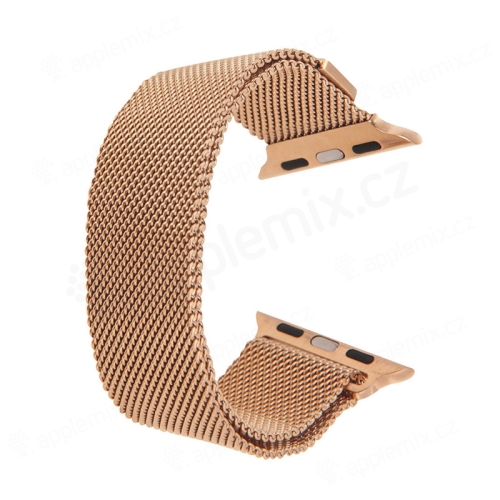 Remienok pre Apple Watch 40 mm Series 4 / 5 / 6 / SE / 38 mm 1 / 2 / 3 - magnetický - nerezová oceľ - ružové zlato