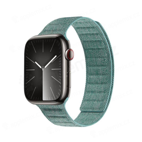 Řemínek CRONG Melange pro Apple Watch 42mm / 41mm / 40mm / 38mm - magnetický - látkový - zelený