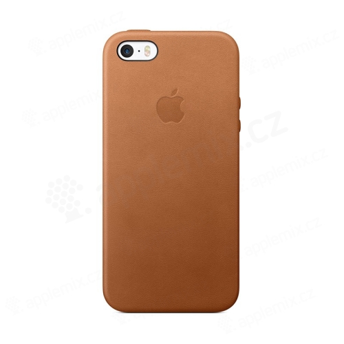 Originální kryt pro Apple iPhone 5 / 5S / SE - kožený - sedlově hnědý