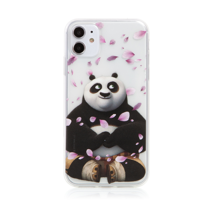 Kryt Kung Fu Panda pro Apple iPhone 11 - gumový - Po a okvětní lístky; DWPCKFPAN159