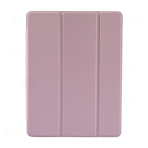 Puzdro pre Apple iPad 10,2" (2019 - 2021) - gumený chrbát - stojan + priehradka na Apple Pencil - ružové