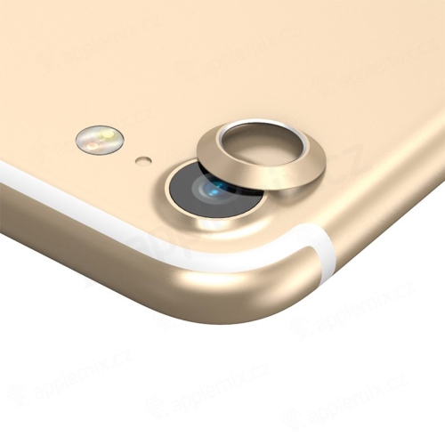 Kroužek / krytka BASEUS na kameru pro Apple iPhone 7 / 8 - kovový - zlatý